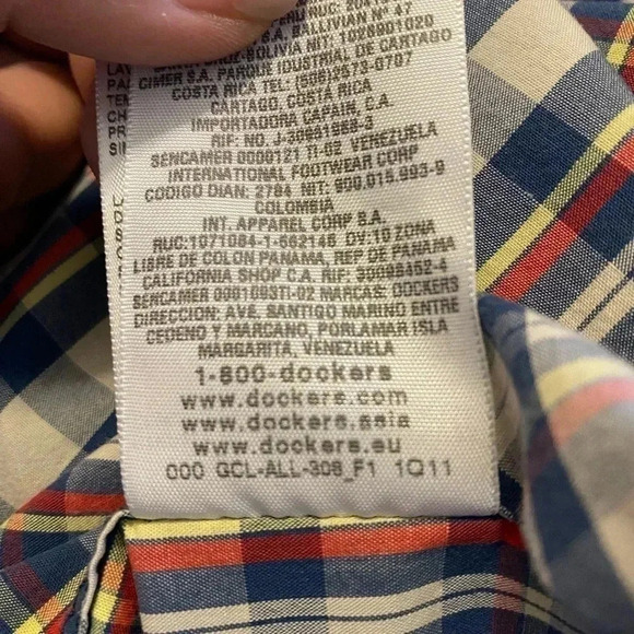 VTG‎ 90s Dockers Mens Plaid Short Sleeve Button Down XL - Picture 8 of 10